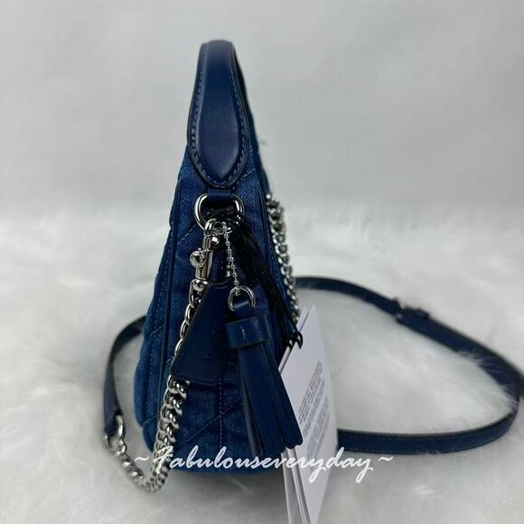 Coach Carmen Mini Crossbody Bag With Quilting In Denim CAK89 NWT - Picture 2 of 9